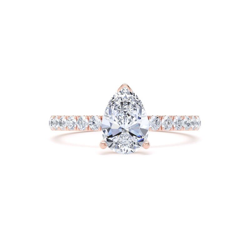 Kaia Pear Cut Engagement Ring in 9ct Rose Gold