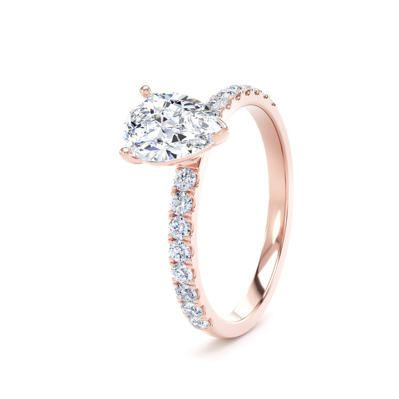 Kaia Pear Cut Engagement Ring in 9ct Rose Gold