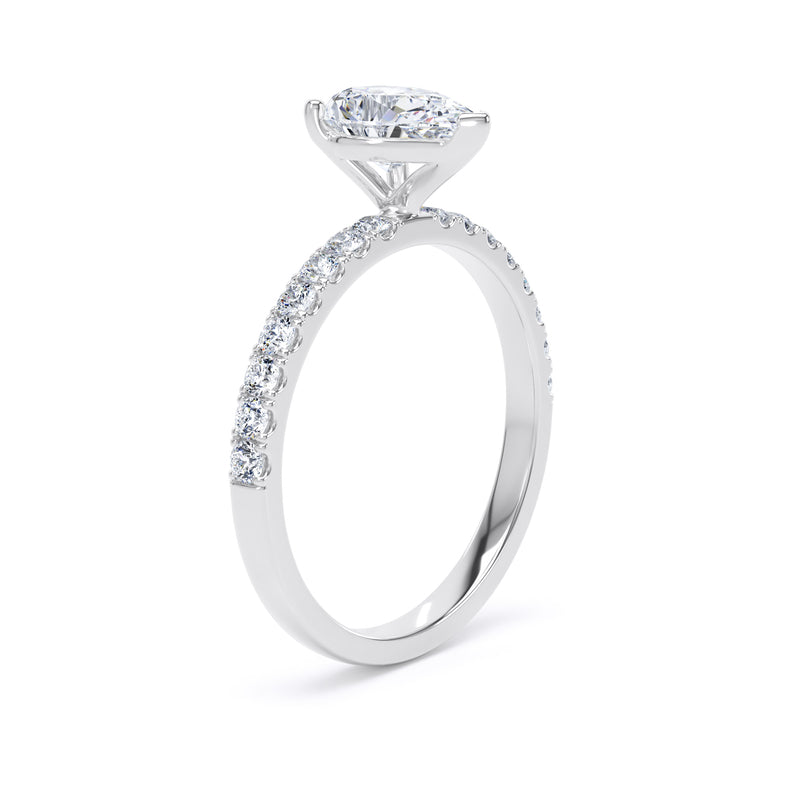 Kaia Pear Cut Engagement Ring in 18ct White Gold
