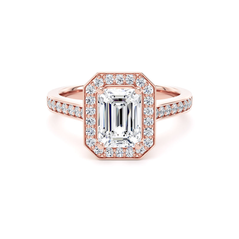 Juno Emerald Cut Engagement Ring in 18ct Rose Gold