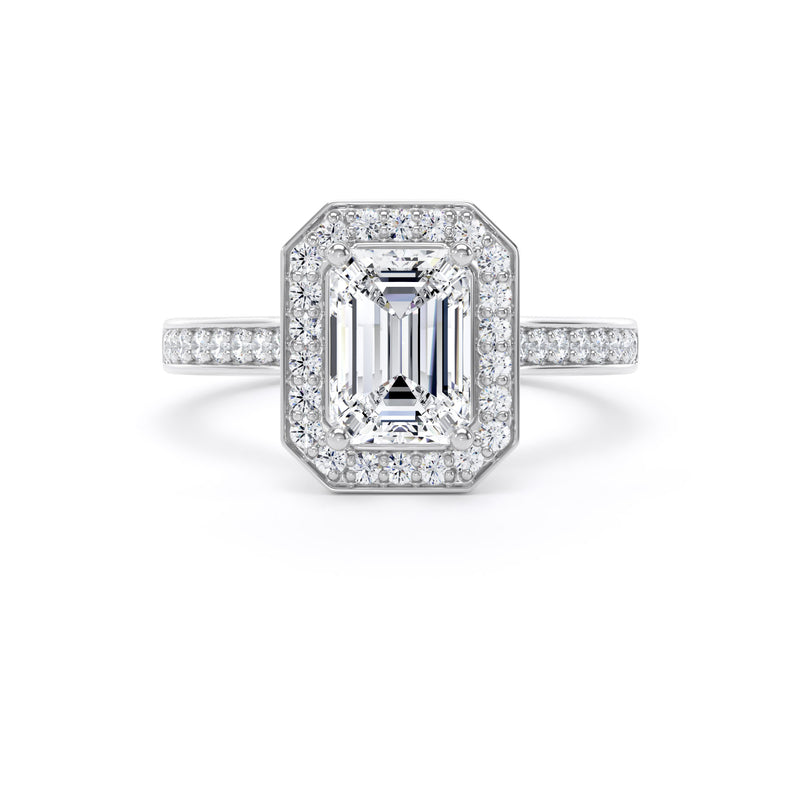 Juno Emerald Cut Engagement Ring in 9ct White Gold