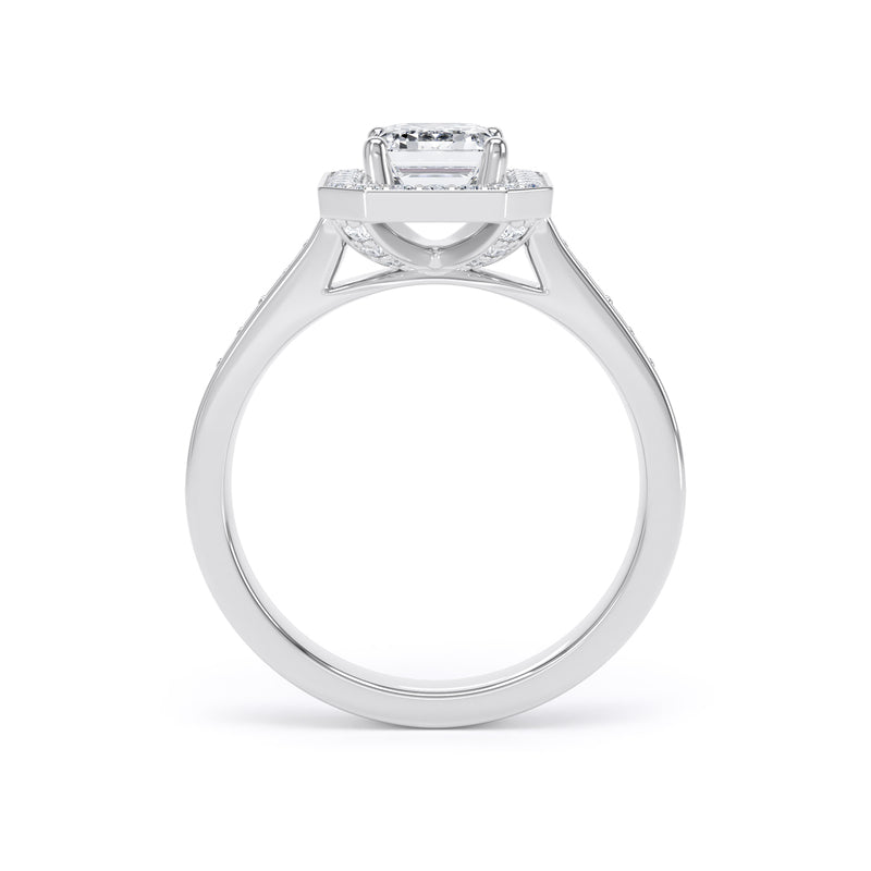 Juno Emerald Cut Engagement Ring in Platinum 950
