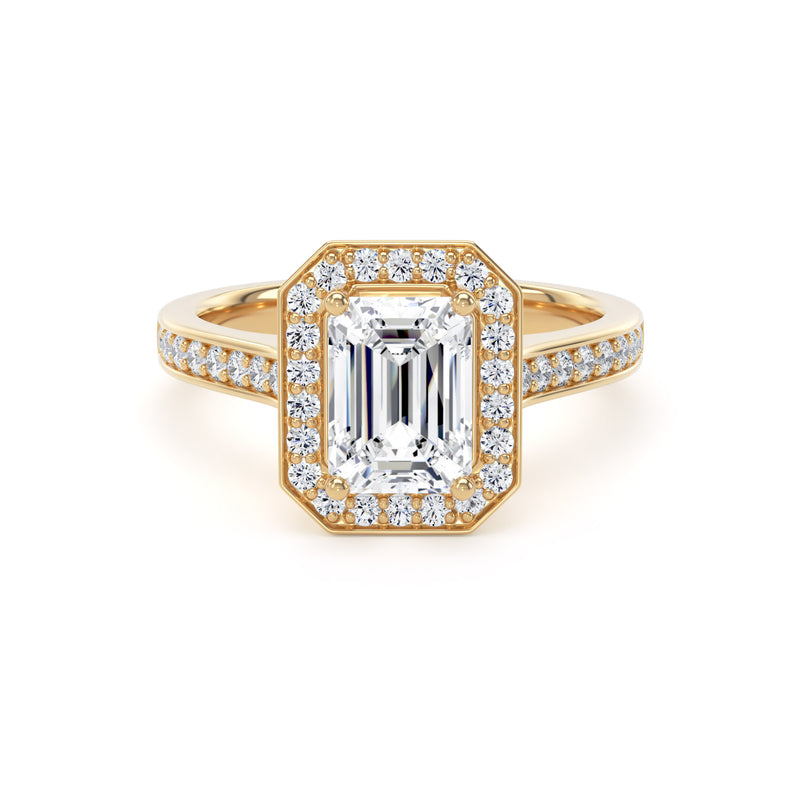 Juno Emerald Cut Engagement Ring in 18ct Yellow Gold