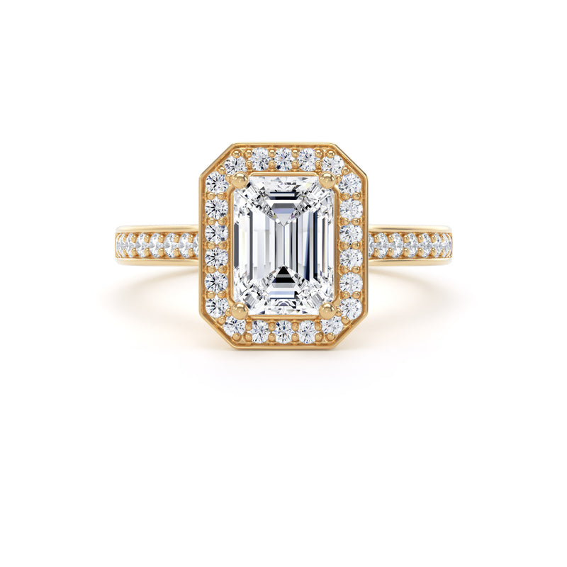 Juno Emerald Cut Engagement Ring in 9ct Yellow Gold