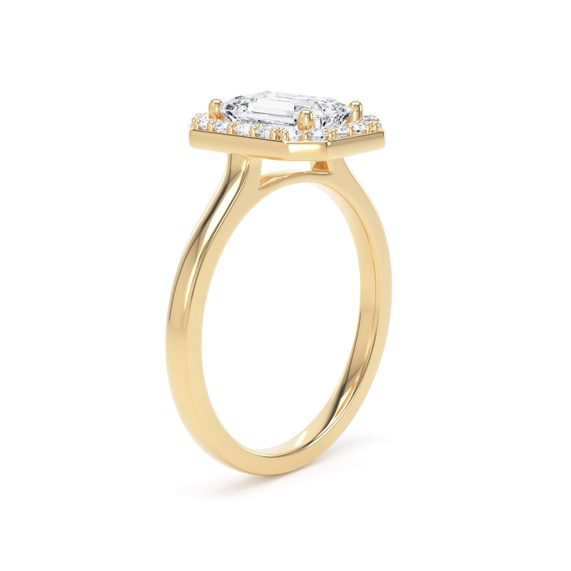Inez Emerald Cut Engagement Ring in 9ct Yellow Gold
