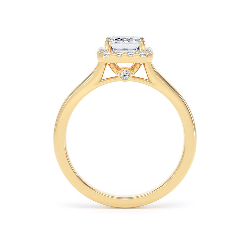 Hana Emerald Cut Engagement Ring in 18ct Yellow Gold