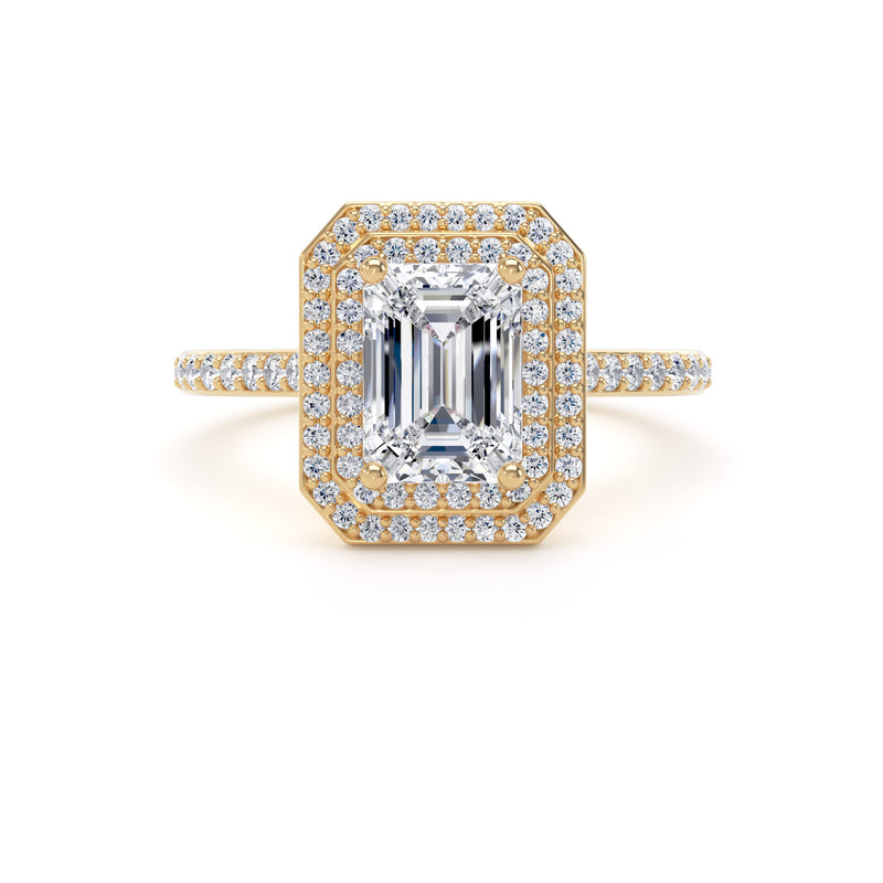 Greer Emerald Cut Engagement Ring in 18ct Yellow Gold