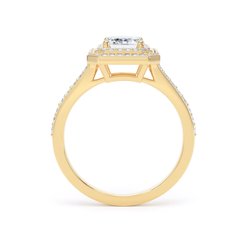 Greer Emerald Cut Engagement Ring in 18ct Yellow Gold