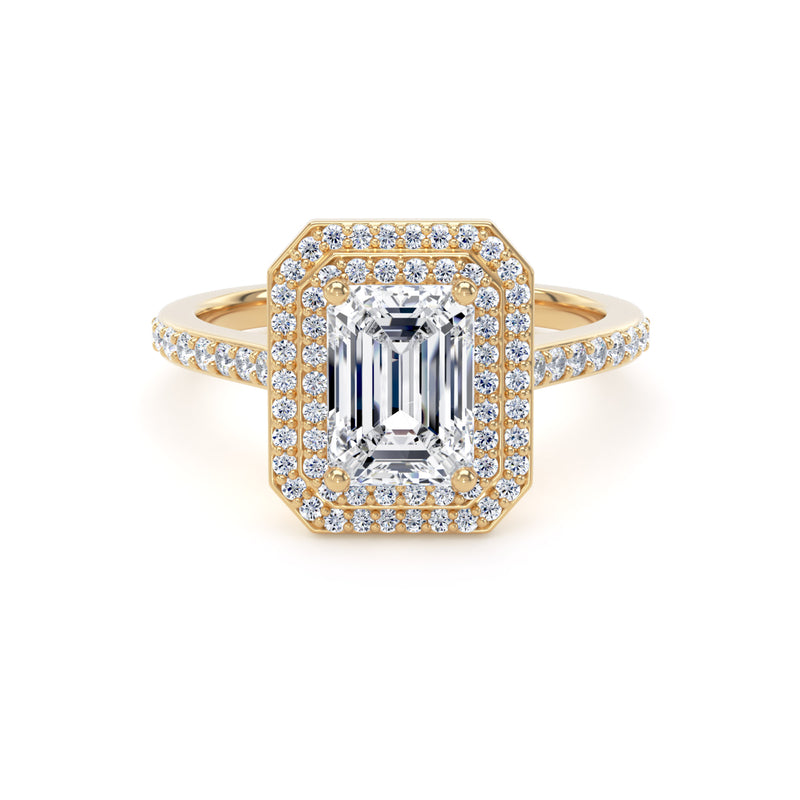Greer Emerald Cut Engagement Ring in 9ct Yellow Gold