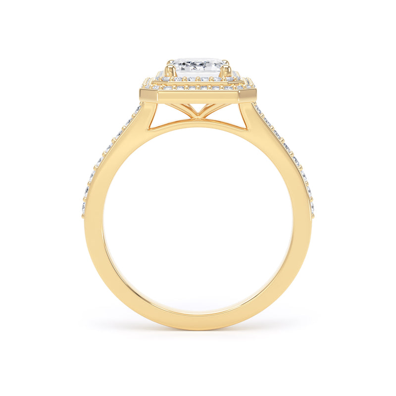Fina Emerald Cut Engagement Ring in 9ct Yellow Gold