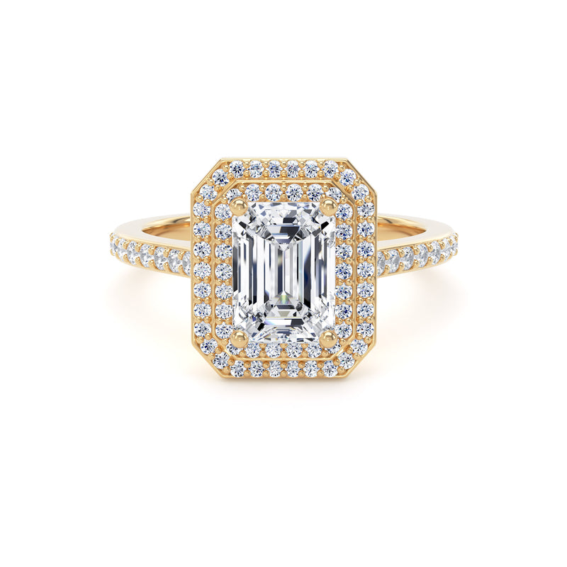 Fina Emerald Cut Engagement Ring in 9ct Yellow Gold