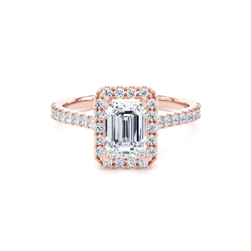 Esme Emerald Cut Engagement Ring in 18ct Rose Gold