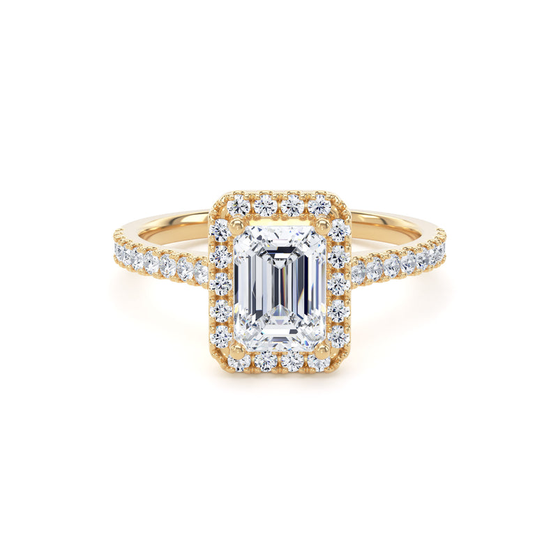 Esme Emerald Cut Engagement Ring in 9ct Yellow Gold