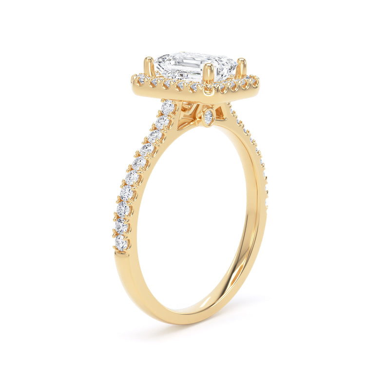 Esme Emerald Cut Engagement Ring in 9ct Yellow Gold