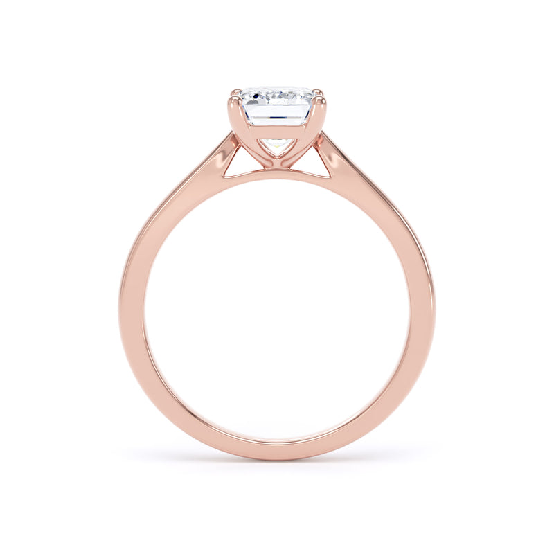 Elin Emerald Cut Engagement Ring in 9ct Rose Gold