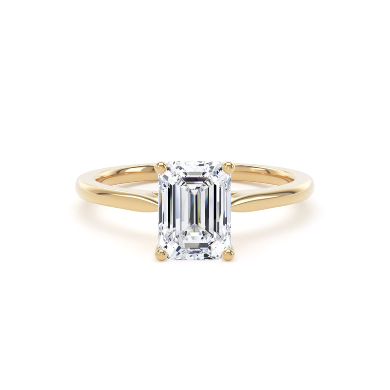 Elin Emerald Cut Engagement Ring in 9ct Yellow Gold