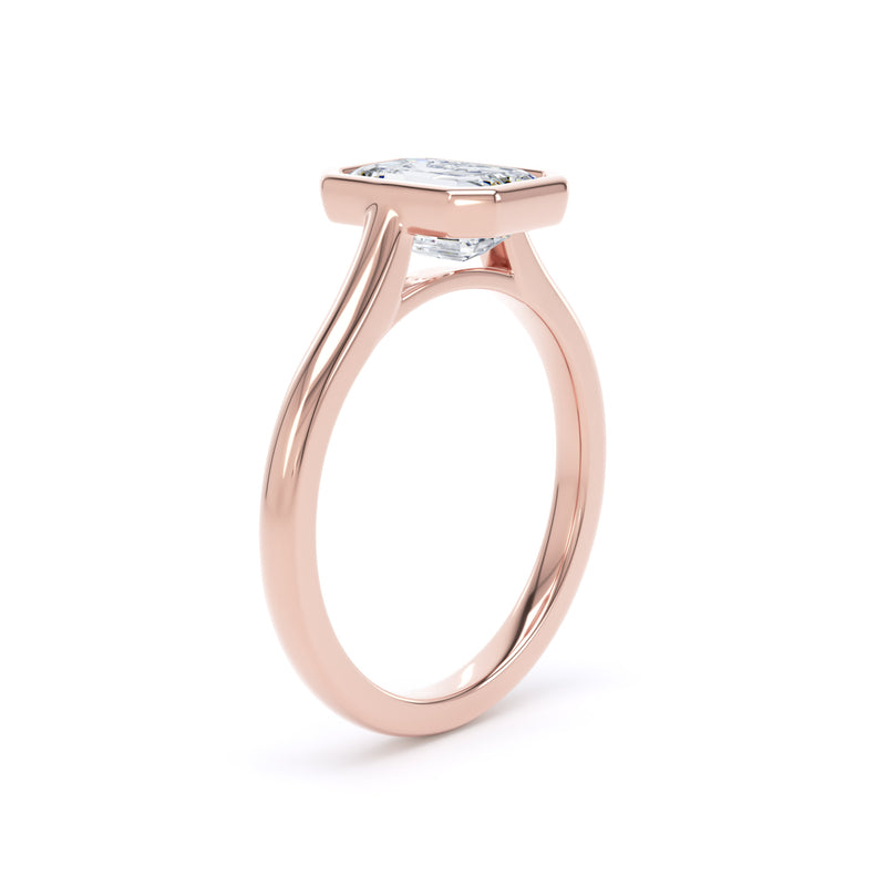 Dina Emerald Cut Engagement Ring in 9ct Rose Gold