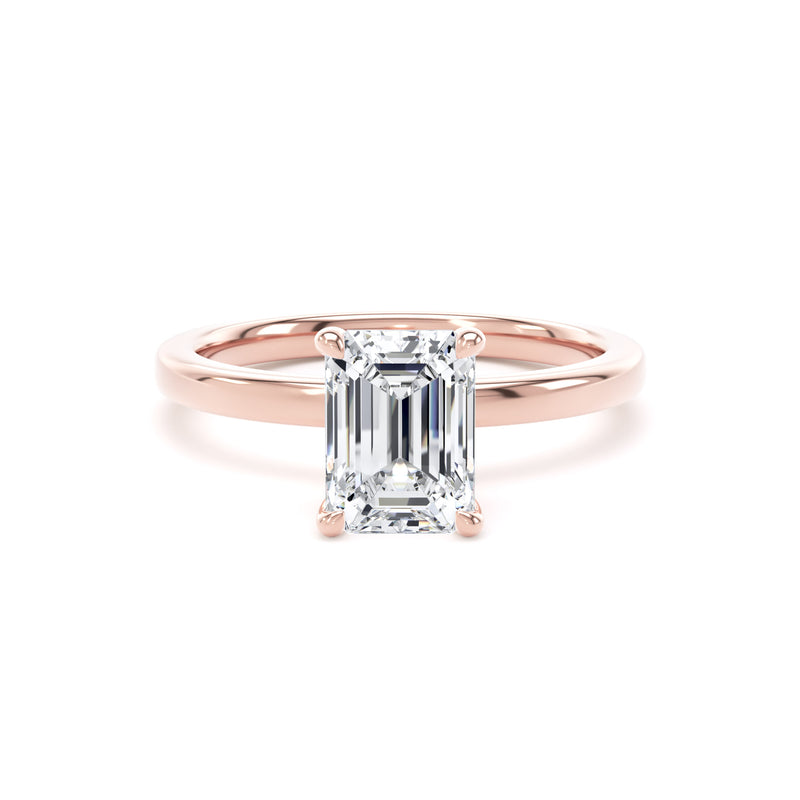 Ciri Emerald Cut Engagement Ring in 18ct Rose Gold