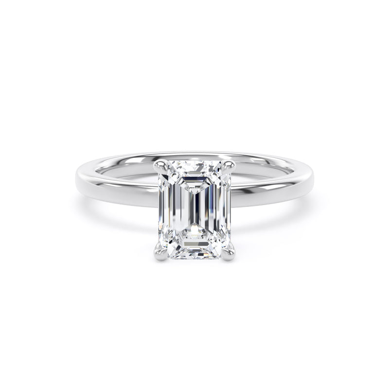 Ciri Emerald Cut Engagement Ring in 9ct White Gold