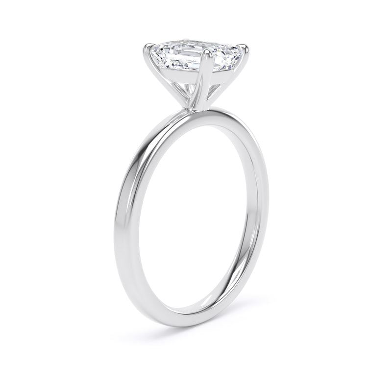 Ciri Emerald Cut Engagement Ring in 9ct White Gold