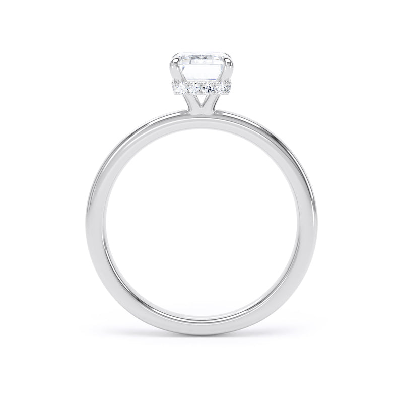 Bryn Emerald Cut Engagement Ring in 18ct White Gold