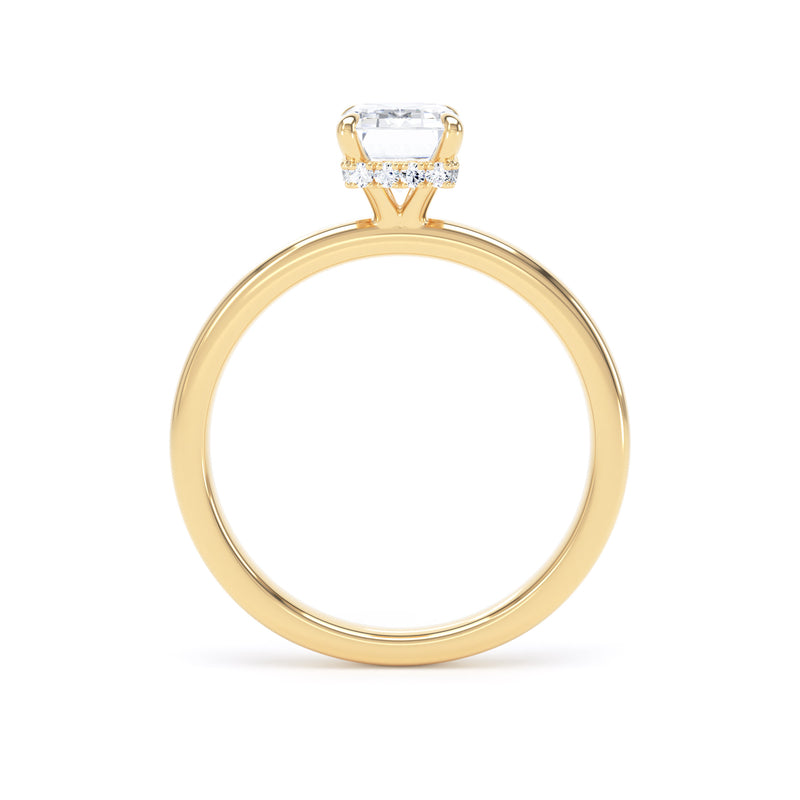 Bryn Emerald Cut Engagement Ring in 18ct Yellow Gold