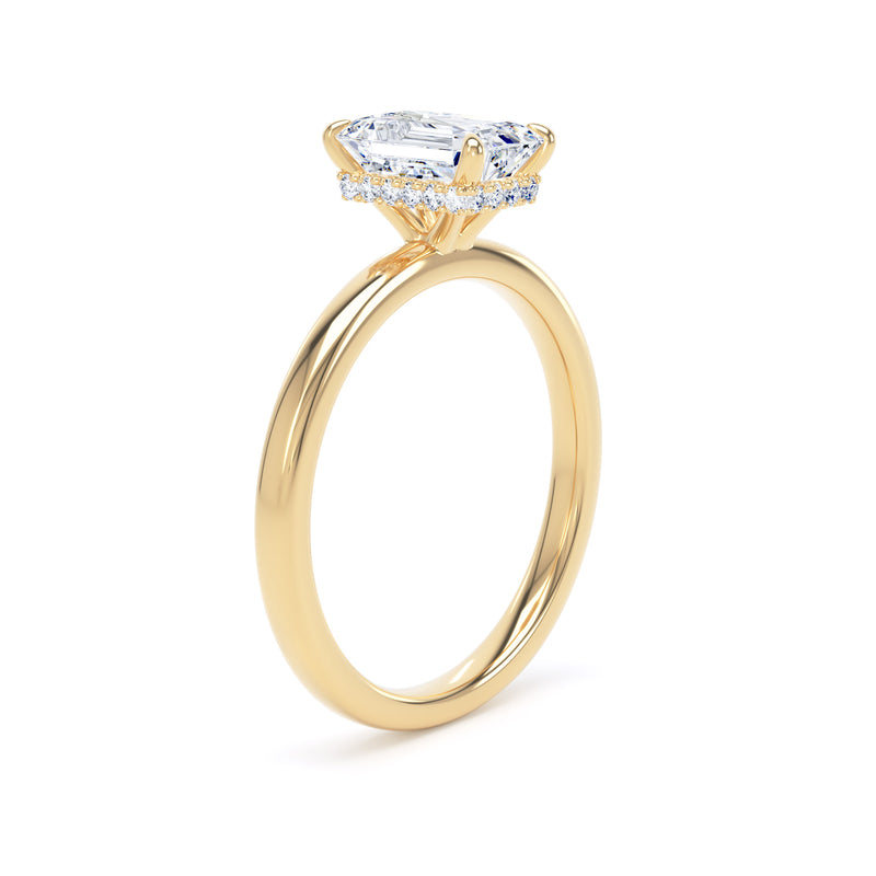 Bryn Emerald Cut Engagement Ring in 18ct Yellow Gold