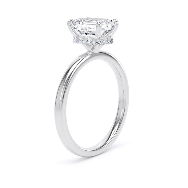 Alma Emerald Cut Engagement Ring in Platinum 950