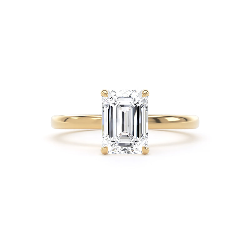 Alma Emerald Cut Engagement Ring in 18ct Yellow Gold