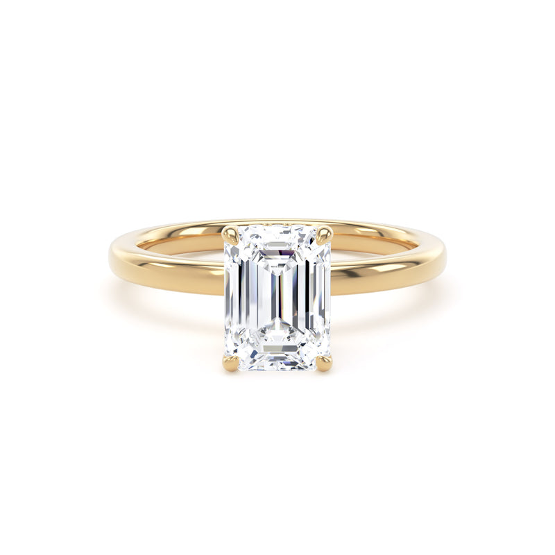 Alma Emerald Cut Engagement Ring in 9ct Yellow Gold