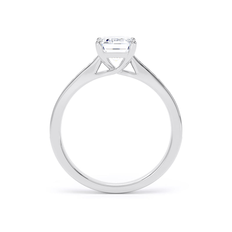 Zoe Emerald Cut Engagement Ring in 18ct White Gold