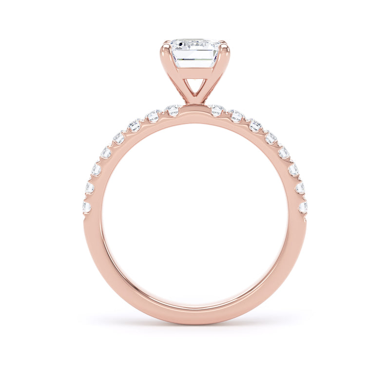 Zara Emerald Cut Engagement Ring in 9ct Rose Gold