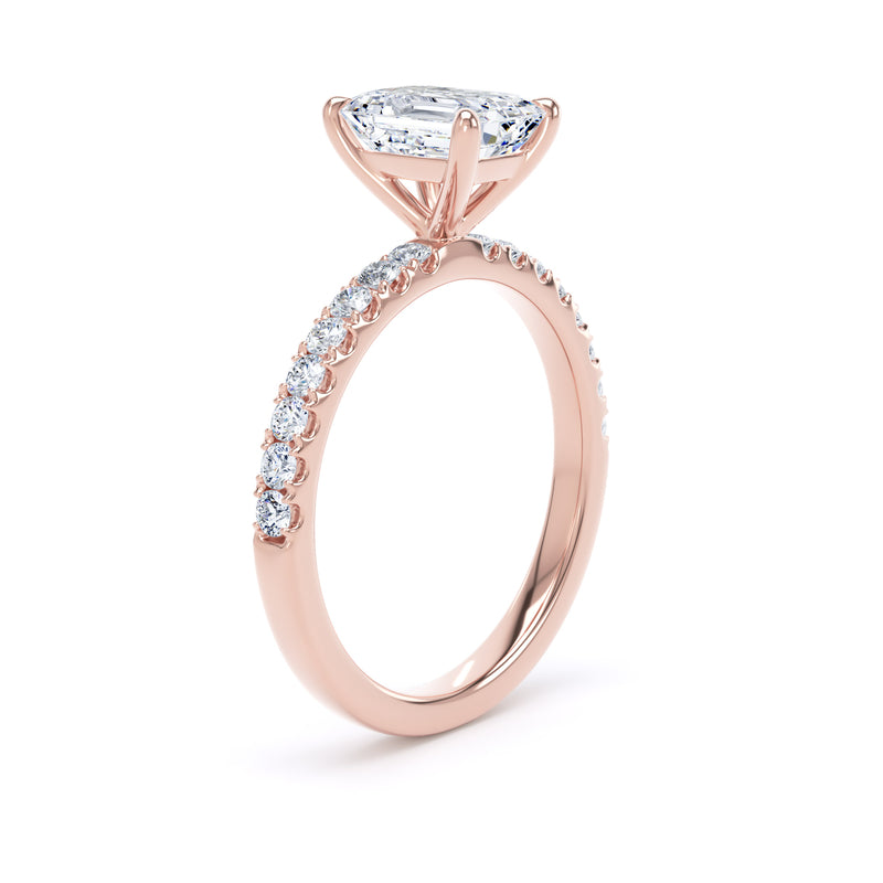 Zara Emerald Cut Engagement Ring in 18ct Rose Gold