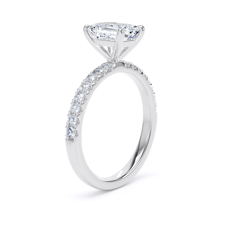 Zara Emerald Cut Engagement Ring in 9ct White Gold