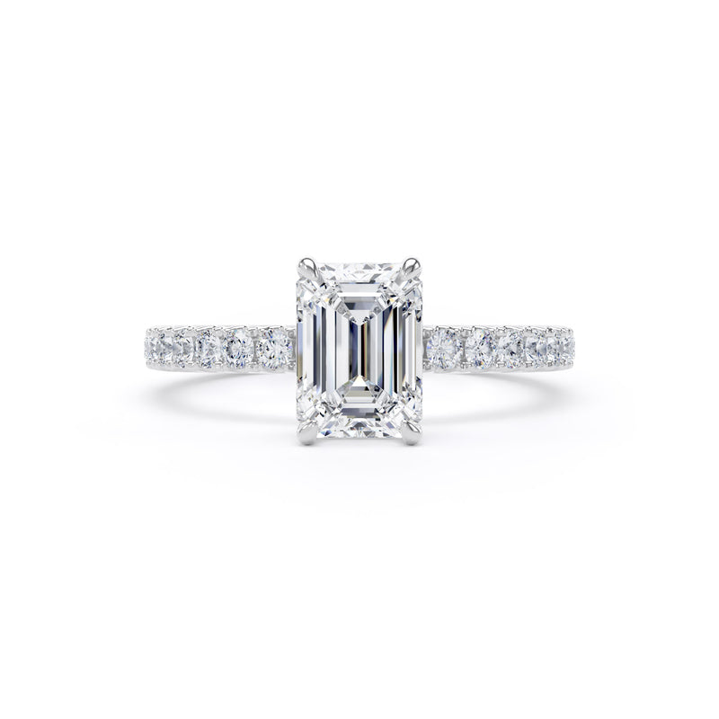Wren Emerald Cut Engagement Ring in 18ct White Gold