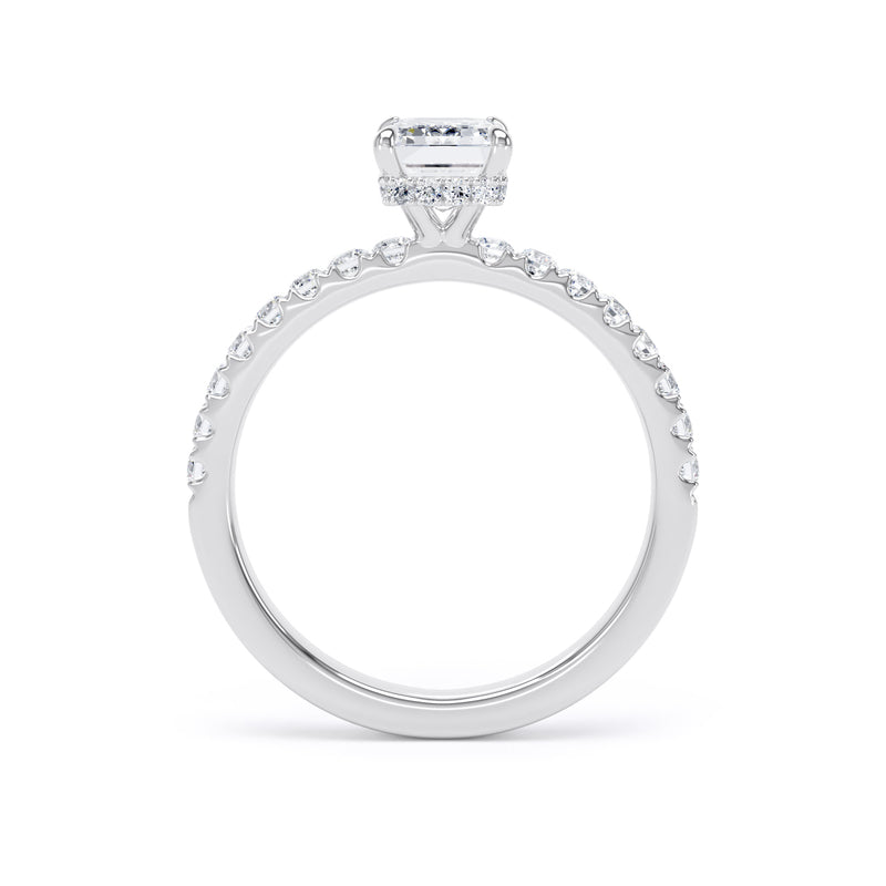 Wren Emerald Cut Engagement Ring in 18ct White Gold