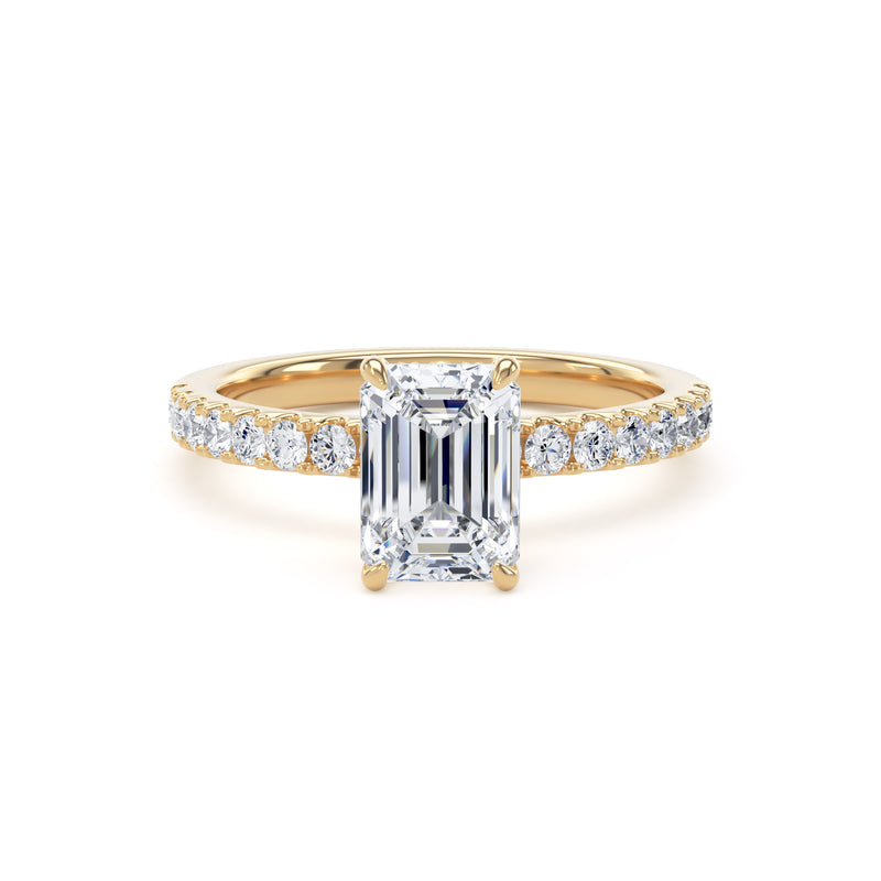 Wren Emerald Cut Engagement Ring in 18ct Yellow Gold