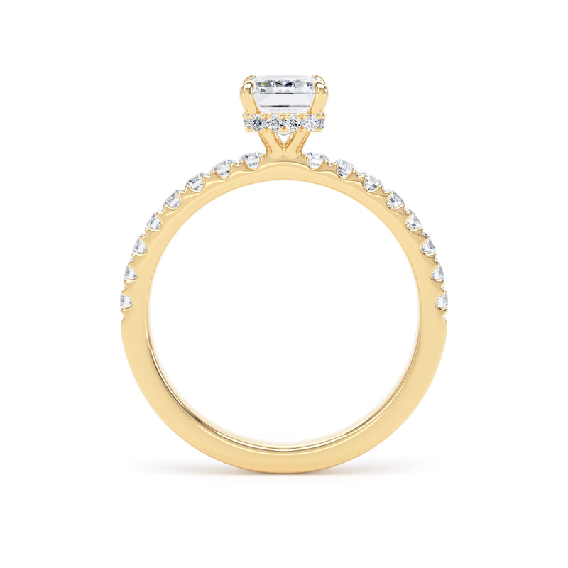 Wren Emerald Cut Engagement Ring in 18ct Yellow Gold