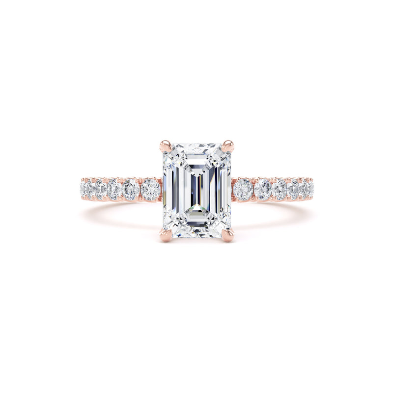 Violet Emerald Cut Engagement Ring in 9ct Rose Gold