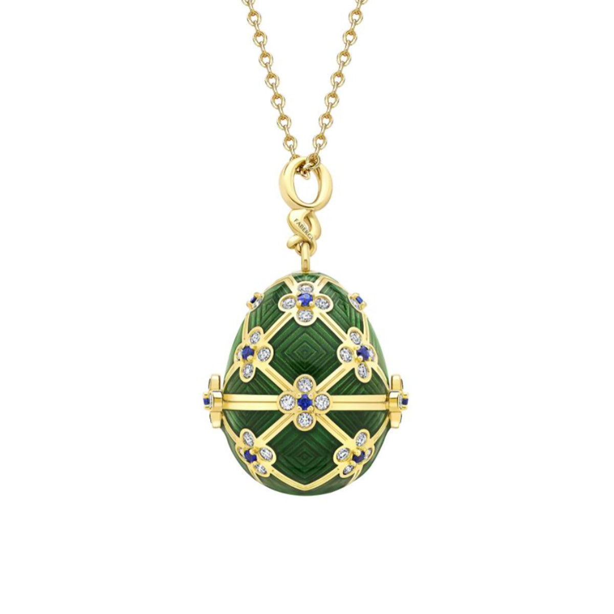 Fabergé x 007 Special Edition Yellow Gold & Green Guilloché Enamel Octopussy Egg Surprise Locket