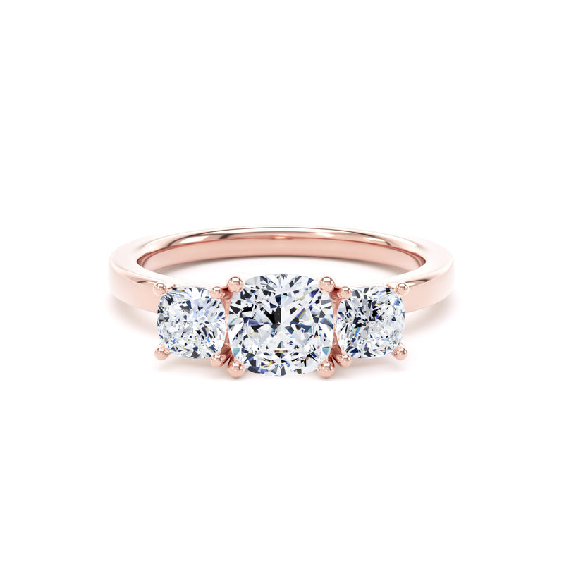 Vera Cushion Cut Engagement Ring in 18ct Rose Gold