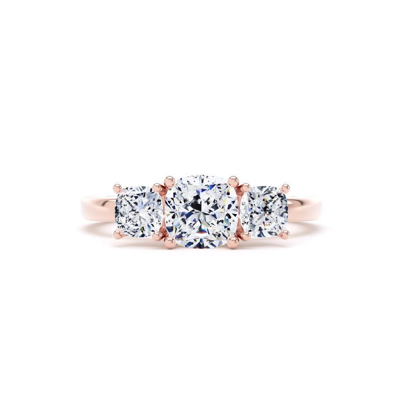 Vera Cushion Cut Engagement Ring in 9ct Rose Gold