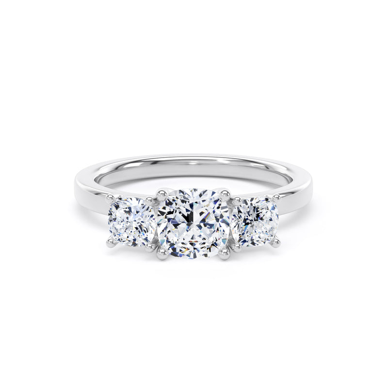 Vera Cushion Cut Engagement Ring in 18ct White Gold