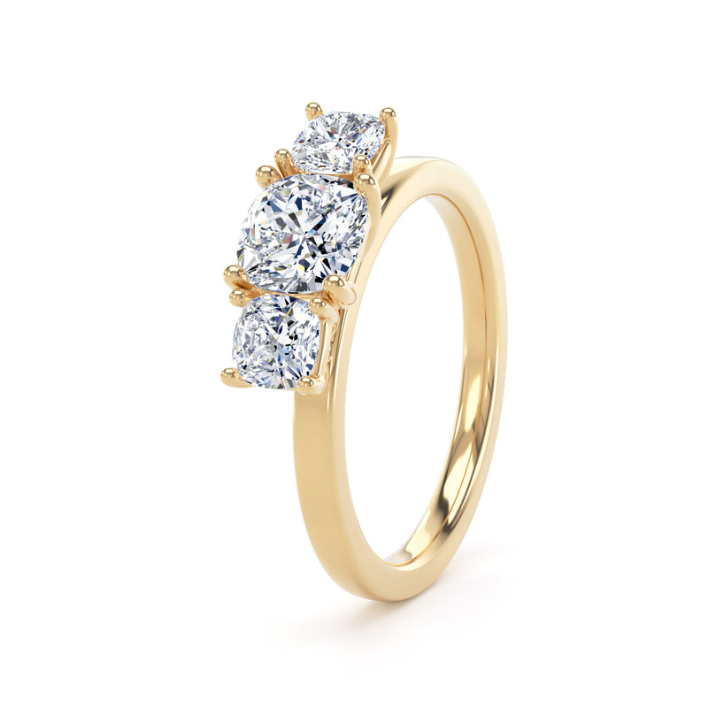 Vera Cushion Cut Engagement Ring in 9ct Yellow Gold