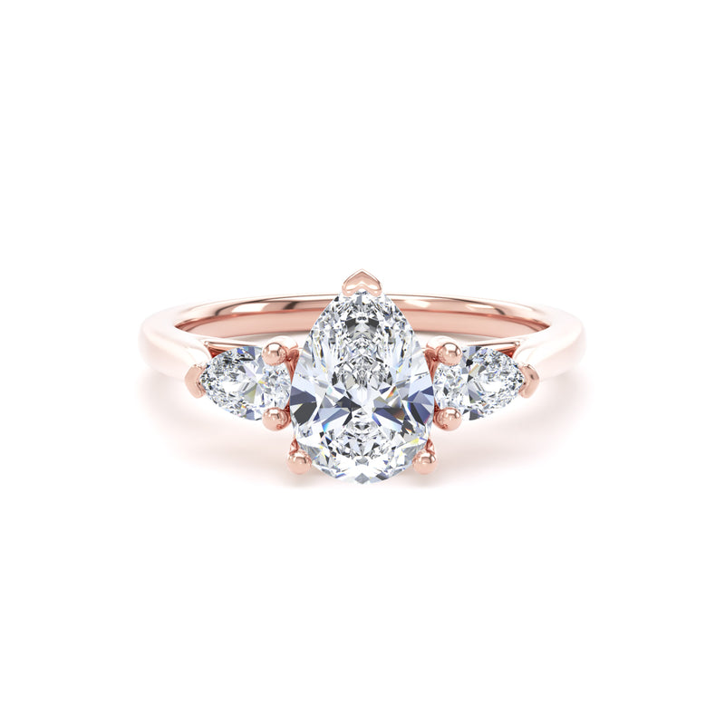 Una Pear Cut Engagement Ring in 9ct Rose Gold