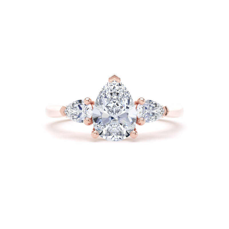 Una Pear Cut Engagement Ring in 18ct Rose Gold