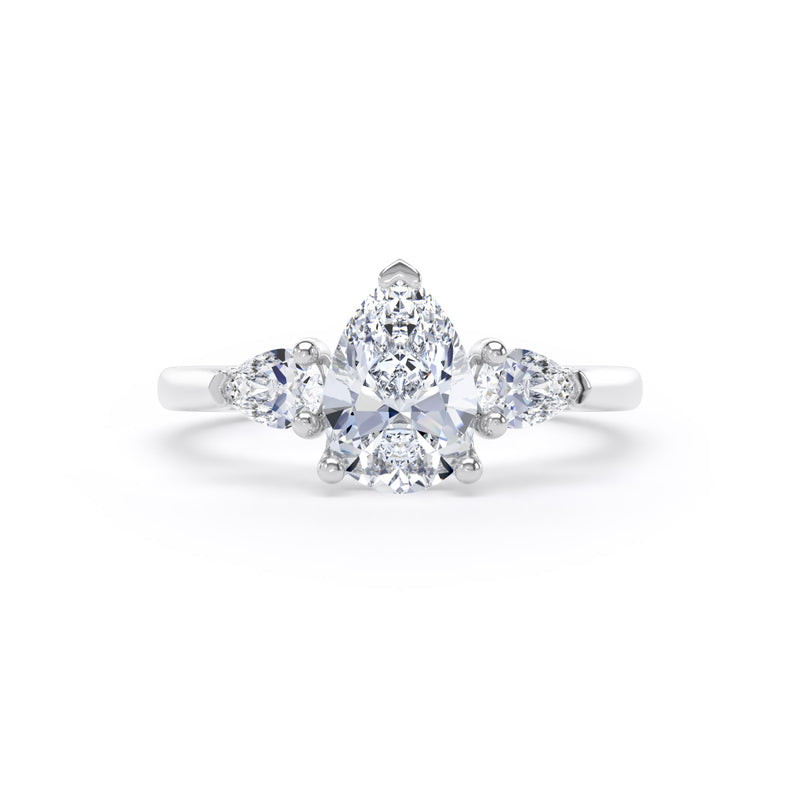 Una Pear Cut Engagement Ring in Platinum 950