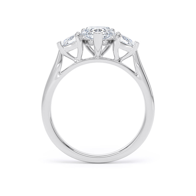 Una Pear Cut Engagement Ring in Platinum 950