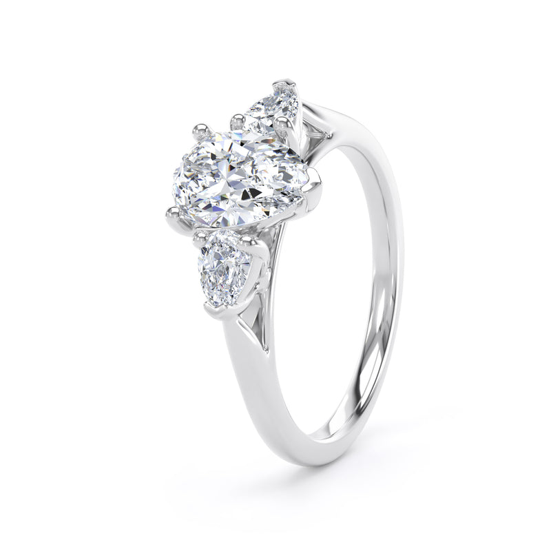 Una Pear Cut Engagement Ring in Platinum 950