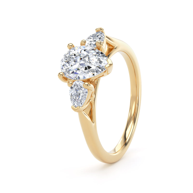 Una Pear Cut Engagement Ring in 9ct Yellow Gold